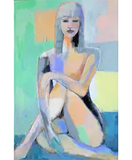 Mood Girl Painting by Jennifer Rocco Stone