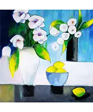 Always Sunny Here still life painting by Jennifer Rocco Stone